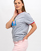 t-shirt damskie T SHIRT DAMSKI w szare paski z nadrukiem 3