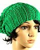 czapki damskie Czapka zielona luźna długa hipster beanie 1