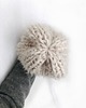 czapki damskie Wełniana czapka ecru jasnoszara beanie wełna merino alpaka bawełna handmade 2