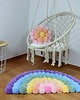 dywany Tęczowy, pastelowy dywan z pomponów 5