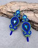 kolczyki soutache Alia zielono chabrowe długie wieczorowe kolczyki sutasz z kryształkami 2
