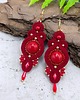 kolczyki soutache Orina złoto czerwone wiszące wieczorowe kolczyki sutasz 2
