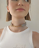 chokery CHOKER skóra naturalna brązowy camel naszyjnik łańcuch Glamrock 1