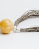 wisiory Naszyjnik bursztynowy len duża KULA żółta 5