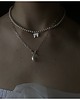 srebrne naszyjniki Srebrny naszyjnik z białych pereł SWAROVSKI CRYSTAL z kokardką 2