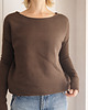 bluza bez kaptura damska Gruby Wąski rękaw Brązowy 2