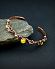 bransoletki wire wrapping Miedziana bransoleta mankietowa z agatami 5