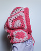 czapki damskie Balaclava alpaka  i jedwab handmade, ręcznie szydełkowana zimowa kominiarka 2