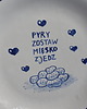 patery i talerze Talerz ceramiczny na ciasto "Pyry zostaw mięso zjedz" 1