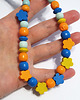 korale Kolorowe, pomarańczowe, drewniane korale - długie 3