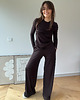 spodnie materiałowe damskie Spodnie Gentle super soft choclate 4