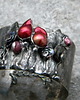 bransoletki wire wrapping perły / rubin  - BRANSOLETA MANKIET - CUFF 1