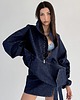 bluza bez kaptura damska Bluza jeansowa loosezip oversize denim dark blue 1