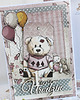 kartki scrapbooking Kartka na roczek "BabyGirl Miś Vintage"GOTOWA 2