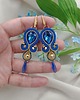 kolczyki soutache Kobaltowe kolczyki sutasz, kolczyki na wesele, niebieskie złote 2