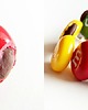 kolczyki z masy plastycznej czerwone m&m ponadgryzane 2