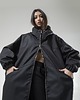 płaszcze damskie Ocieplany Płaszcz longline hoodie oversize czarny 5