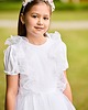 sukienki komunijne Biała sukienka muślinowa z tiulem dla dziewczynki Sisi 1