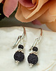 kolczyki z kamieniami Eleganckie, czarne kolczyki, lawa, srebro próby 925 1