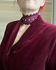 chokery Bordowy choker naszyjnik koronkowy 1