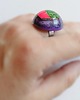 pierścionek z żywicy UNIKATOWY pierścień z żywicy : KAKTUS : fiolet, róż, zieleń 1