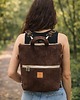 plecaki Plecak torba 2w1 sztruksowy Brązowy 1