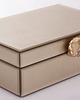 pojemniki na biżuterię Szkatułka z MDFu z agatem 8x24x18,5 cm  szampańska 3