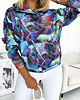 bluza z kapturem damska 390-1 Bluza kangurka z kapturem - niebieski marmur 3
