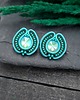 kolczyki soutache Kolczyki sutasz sztyfty turkusowo zielone okrągłe Amber 2