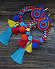 kolczyki soutache Pulo- duże i etniczne kolczyki  z pomponami 1