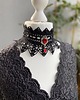 chokery Czarny choker/kolia Wiktoriańska z piękną czerwoną ozdobą 2