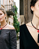 kolie Naszyjnik Choker z Czerwoną Kulą i Czarnym Chwostem - 7102 3