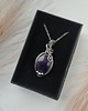 wisiory Naszyjnik Ametyst stal chirurgiczna wisiorek handmade wirewrapping 3