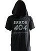 t-shirt damskie Czarny t-shirt z kapturem i nadrukiem ERROR 404 1