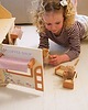 klocki i zabawki drewniane Kawiarnia i piekarnia z meblami i miniaturowymi przyjaciółmi 8