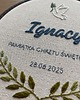 Chrzest - inne Tamborek haftowany, metryczka, pamiątka Chrztu Świętego 2