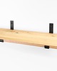 półki Loftowa półka dębowa z czarnymi podpórkami 70x17 cm 2