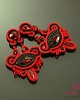 kolczyki soutache Czerwono czarne kolczyki sutasz 5