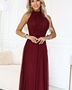 sukienki maxi damskie 636-1 VERONICA luksusowa długa suknia z brokatowym akcentem - bordo 2