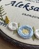 Chrzest - inne Tamborek haftowany, metryczka, pamiątka Chrztu Świętego 1