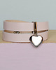bransoletki skórzane pink heart silver 1
