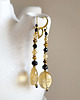 kolczyki z kamieniami Kolczyki wiszące UNIKAT czarny turmalin, cytryn, apatyt, tygrysie oko 3