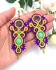 kolczyki soutache Margo kolczyki sutasz z zielonym jadeitem długie kolorowe wiosenne 1