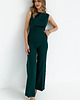 kombinezony damskie Kombinezon z szerokimi nogawkami-butelkowa zieleń(S-115) 2