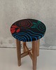 stołki Taboret z litego drewna z wyjątkowymi ręcznie malowanymi akcentami 1