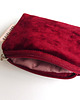 portfele damskie Welurowy portfel etui na karty Bordowy 2