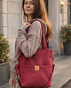 torby na ramię Zamszowa duża torba z kieszeniami Czerwona 1