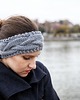 opaski do włosów Szara wełniana opaska warkoczowa 2