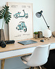 plakaty Vespa skuter - patent - plakat 50x70 cm 1