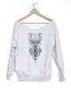 bluza bez kaptura damska Jeleń boho nordycki Szara bluza cięta 1